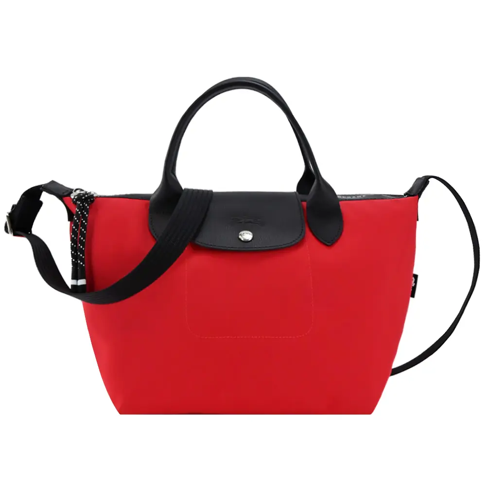 LONGCHAMP LE PLIAGE ENERGY系列再生尼龍短把手提/斜背兩用包(小/多色選)/平行輸入/ 芙蓉紅