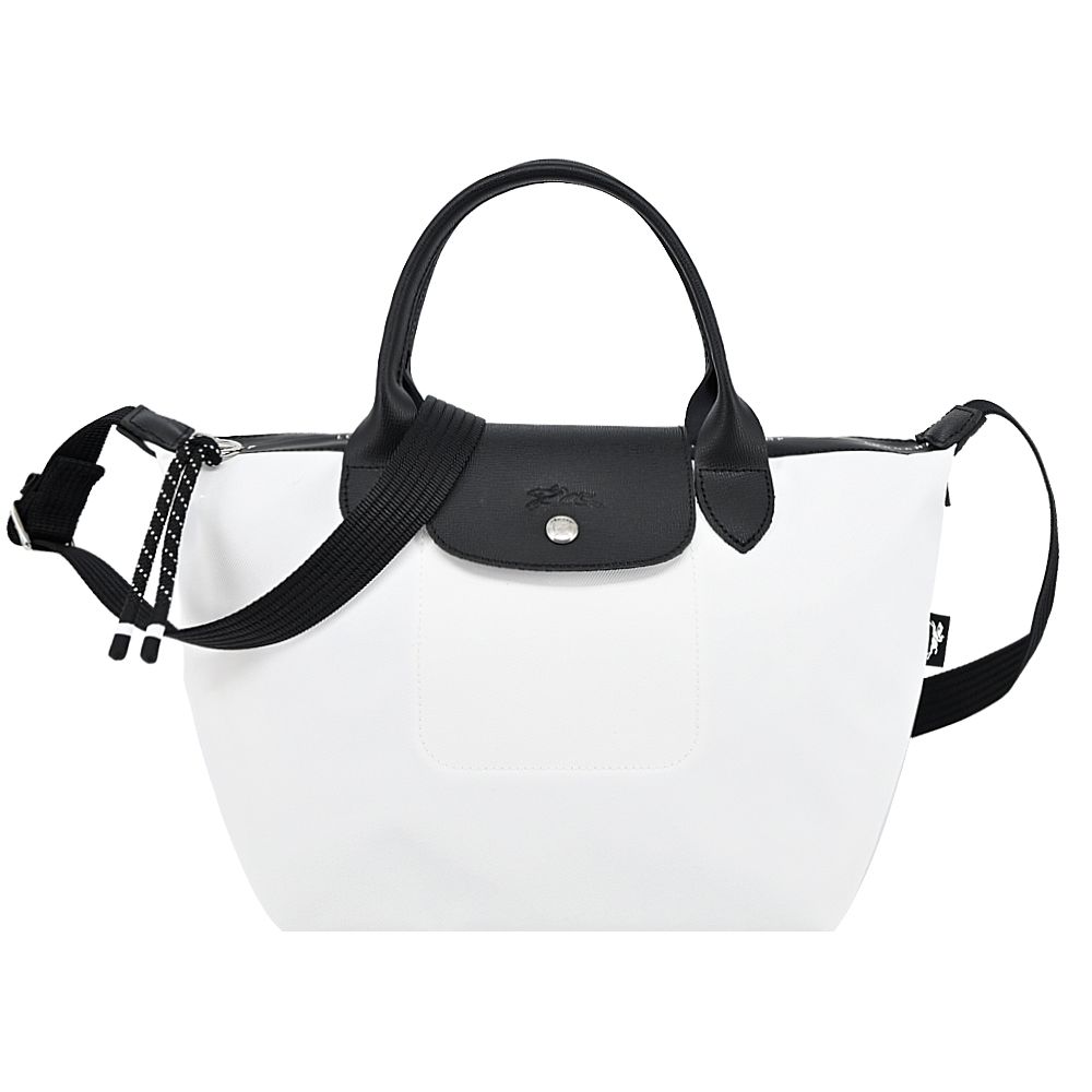 LONGCHAMP LE PLIAGE ENERGY系列再生尼龍短把手提/斜背兩用包(小/多色選)/平行輸入/ 白