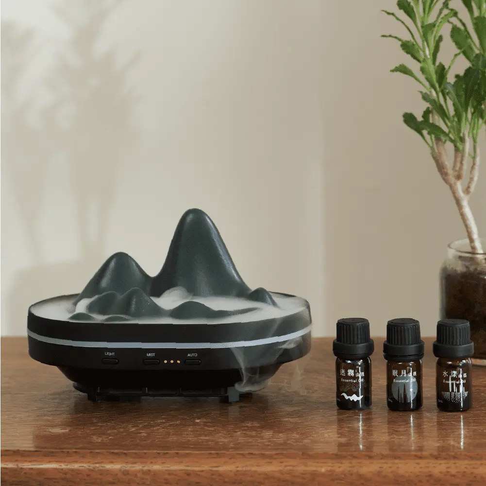 山霧陶瓷香氛機+植感香氛精油禮盒/ 3入組/ 套組