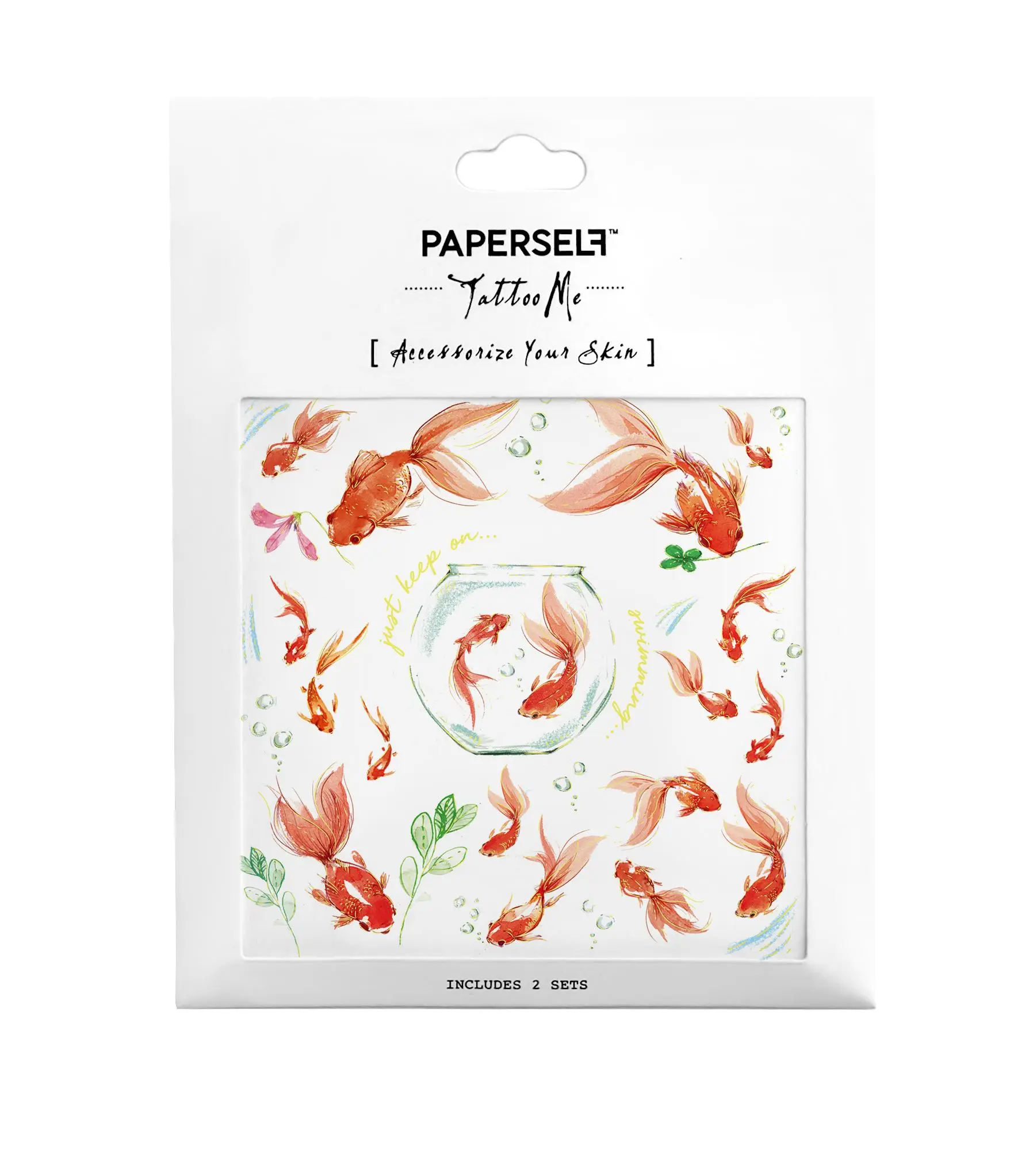 PAPERSELF刺青貼紙/ 夏日祭典Gold Fish 3/ 2入