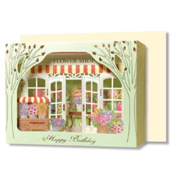日本 Leaf Work Company 生日卡/ 立體花店/ 46-004