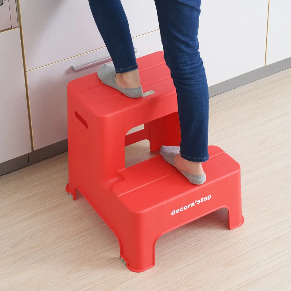附防滑腳墊✦日本squ+ Decora step日製防滑二階登高階梯椅(高45cm)
