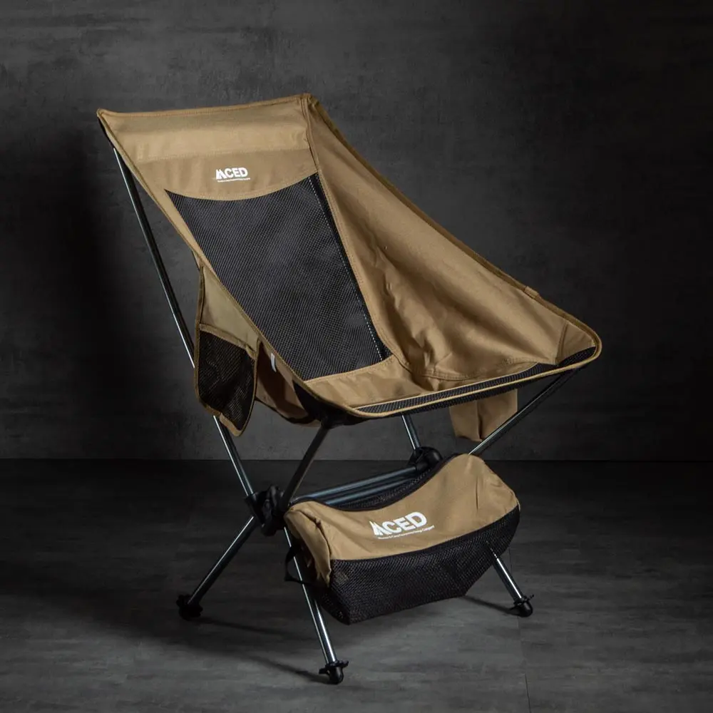 MCED中背透氣鋁合金輕量戰術椅/ 含杯架/ 沙棕