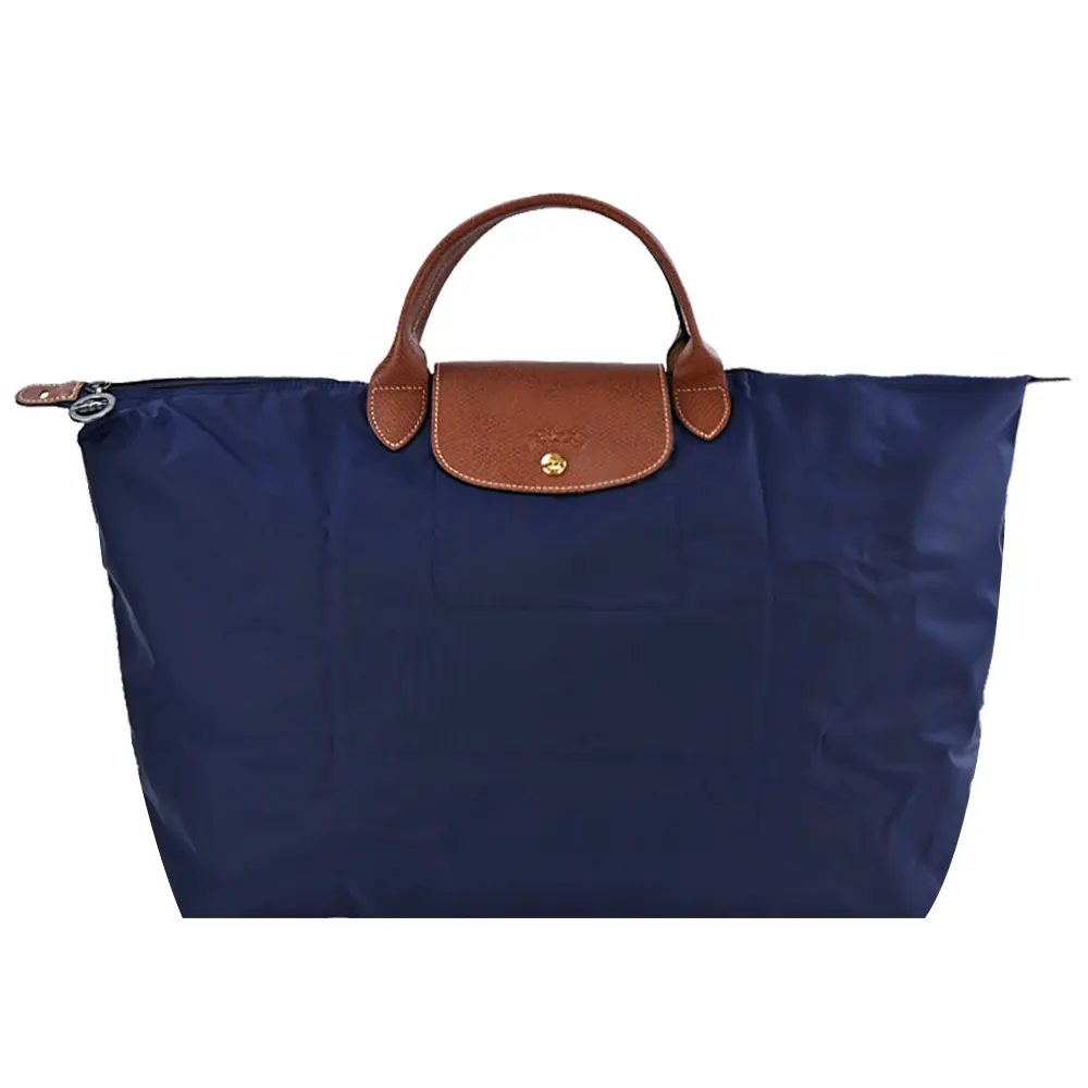 LONGCHAMP LE PLIAGE系列短把再生尼龍摺疊水餃旅行袋(小/多色選)/平行輸入/ 海軍藍