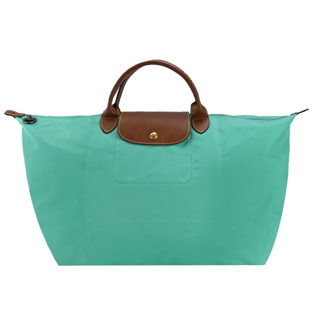 LONGCHAMP LE PLIAGE系列短把再生尼龍摺疊水餃旅行袋(小/多色選)/平行輸入/ 松石綠