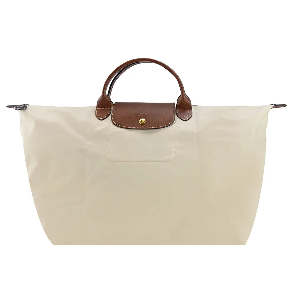 LONGCHAMP LE PLIAGE系列短把再生尼龍摺疊水餃旅行袋(小/多色選)/平行輸入/ 白紙