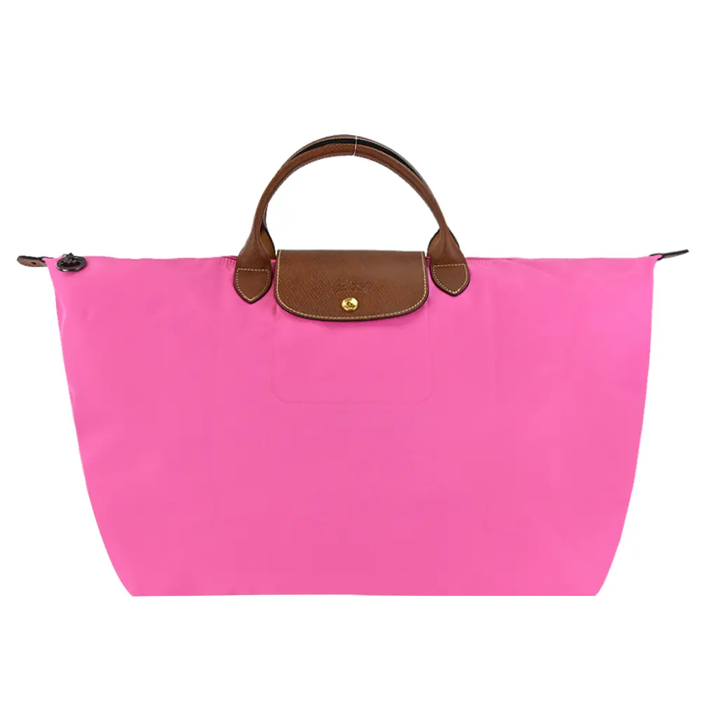 LONGCHAMP LE PLIAGE系列短把再生尼龍摺疊水餃旅行袋(小/多色選)/平行輸入/ 糖果粉