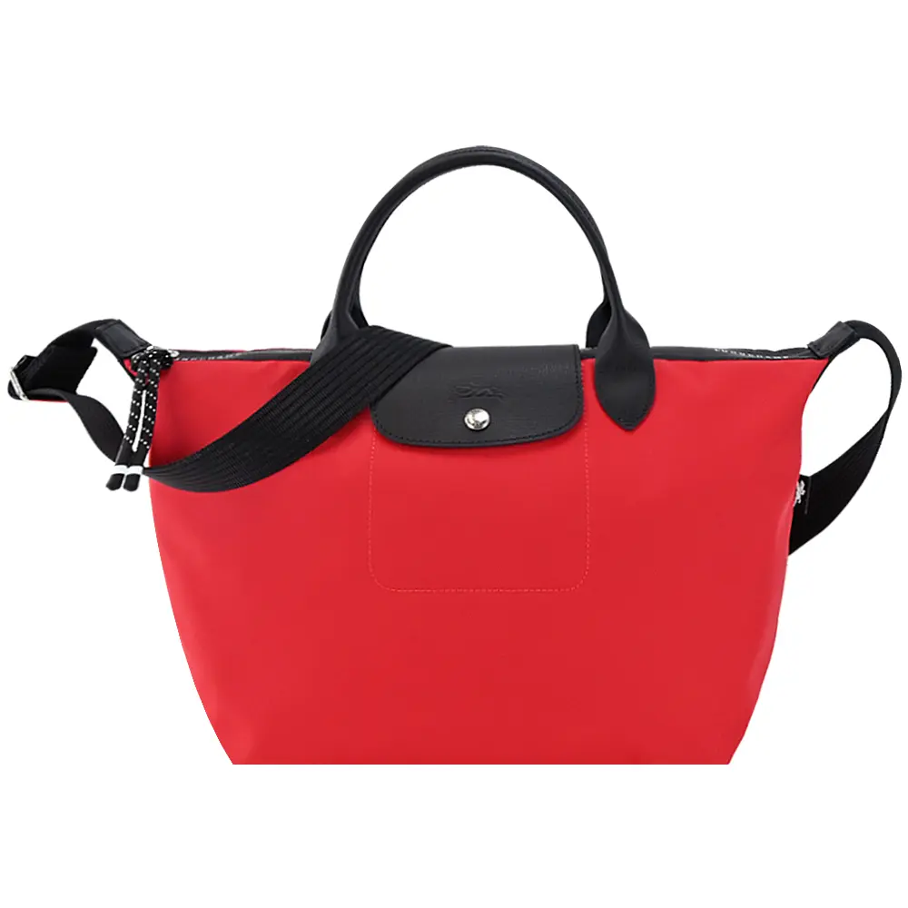 LONGCHAMP LE PLIAGE ENERGY系列再生尼龍短把手提/斜背兩用包(大/多色選)/平行輸入/ 芙蓉紅