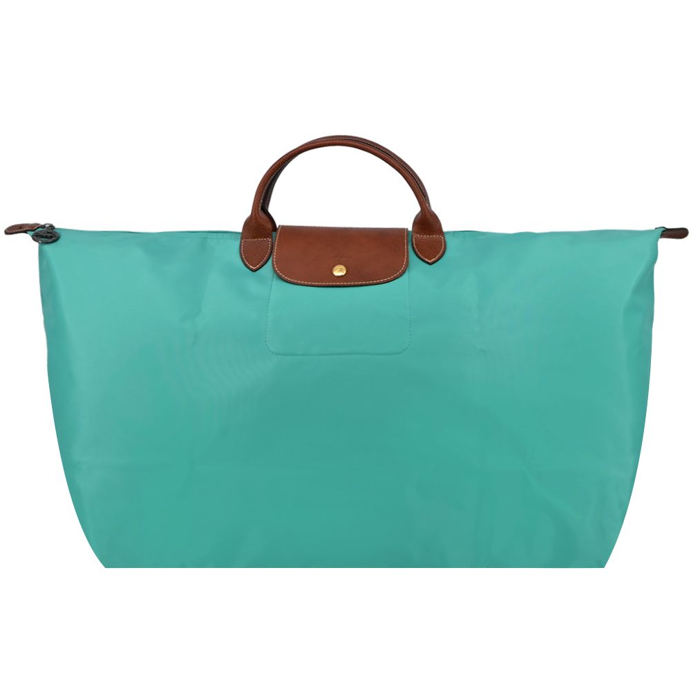 LONGCHAMP LE PLIAGE系列短把再生尼龍摺疊水餃旅行袋(中/多色選)/平行輸入/ 松石綠