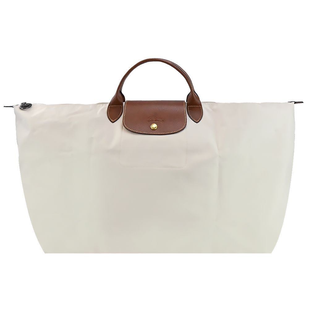 LONGCHAMP LE PLIAGE系列短把再生尼龍摺疊水餃旅行袋(中/多色選)/平行輸入/ 白紙