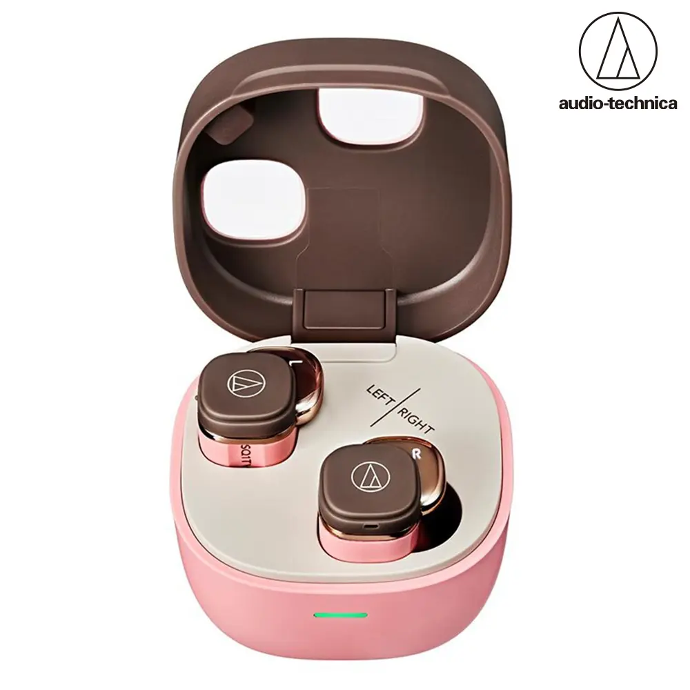 audio-technica 鐵三角 ATH-SQ1TW2 真無線耳機/ 粉咖啡