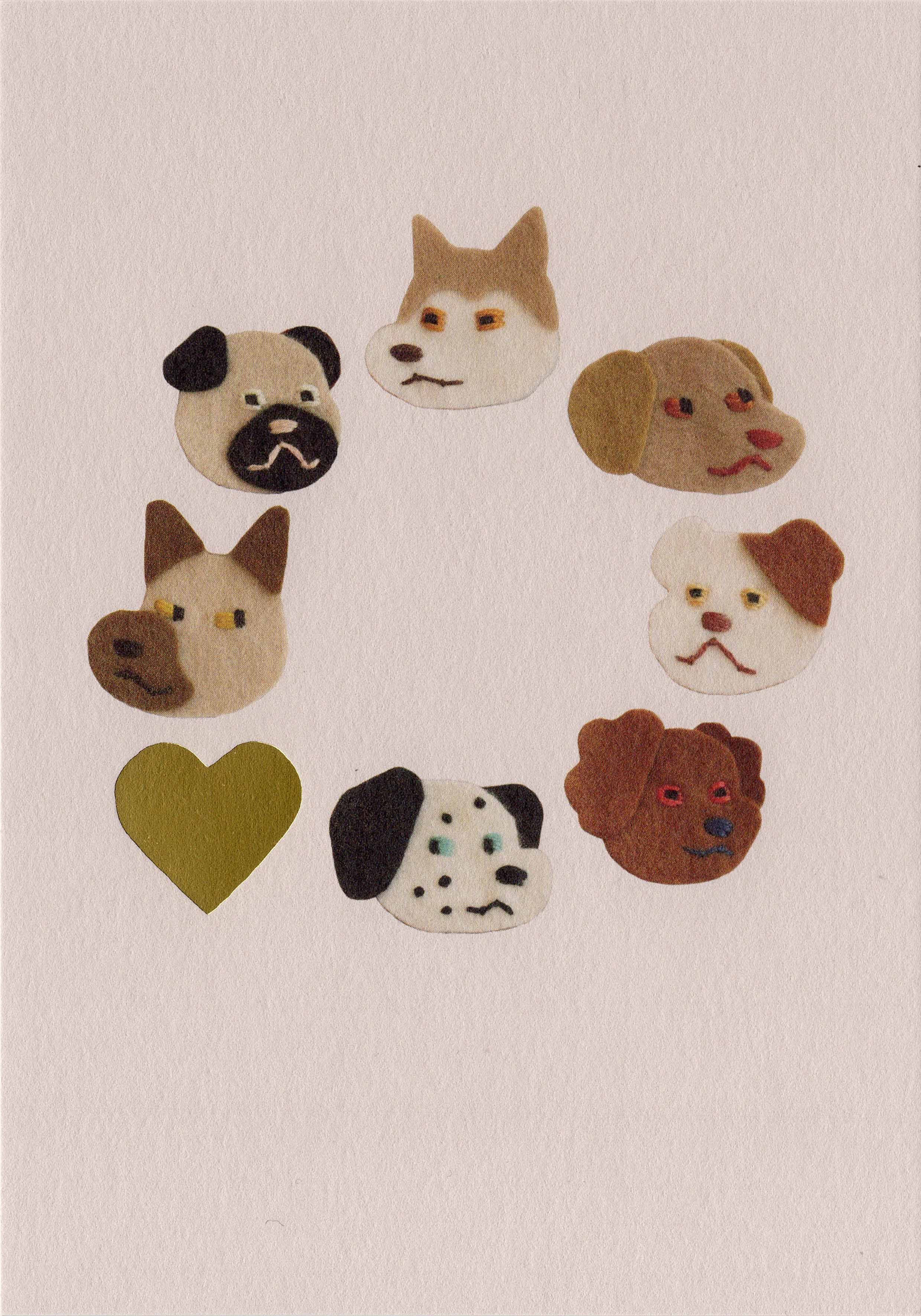【誠品獨家】日本 7 days cards 明信片/ 狗與愛心