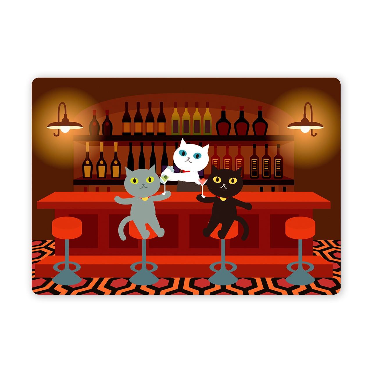日本 GRAPAC 動動明信片/ Chaton Noir Et Amis/ 酒吧
