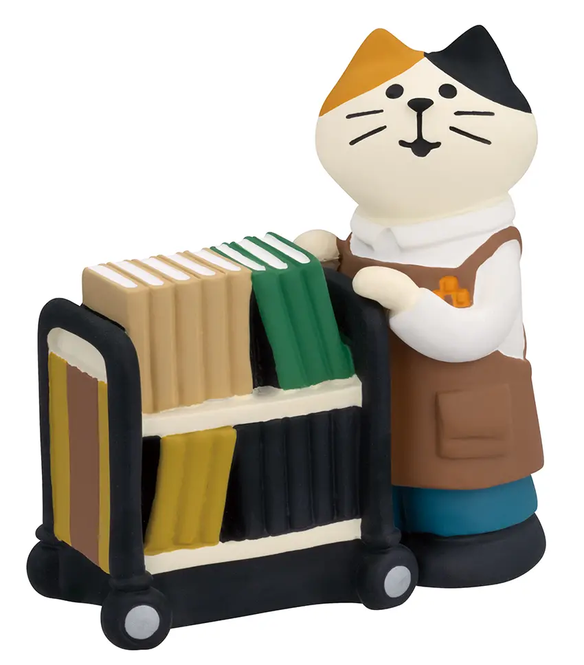 【誠品獨家】日本DECOLE誠品書店的店員貓公仔/ 拉書車