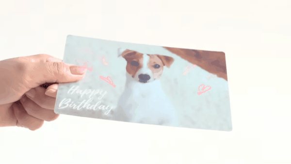 日本 GRAPAC 生日動動明信片/ 梗犬