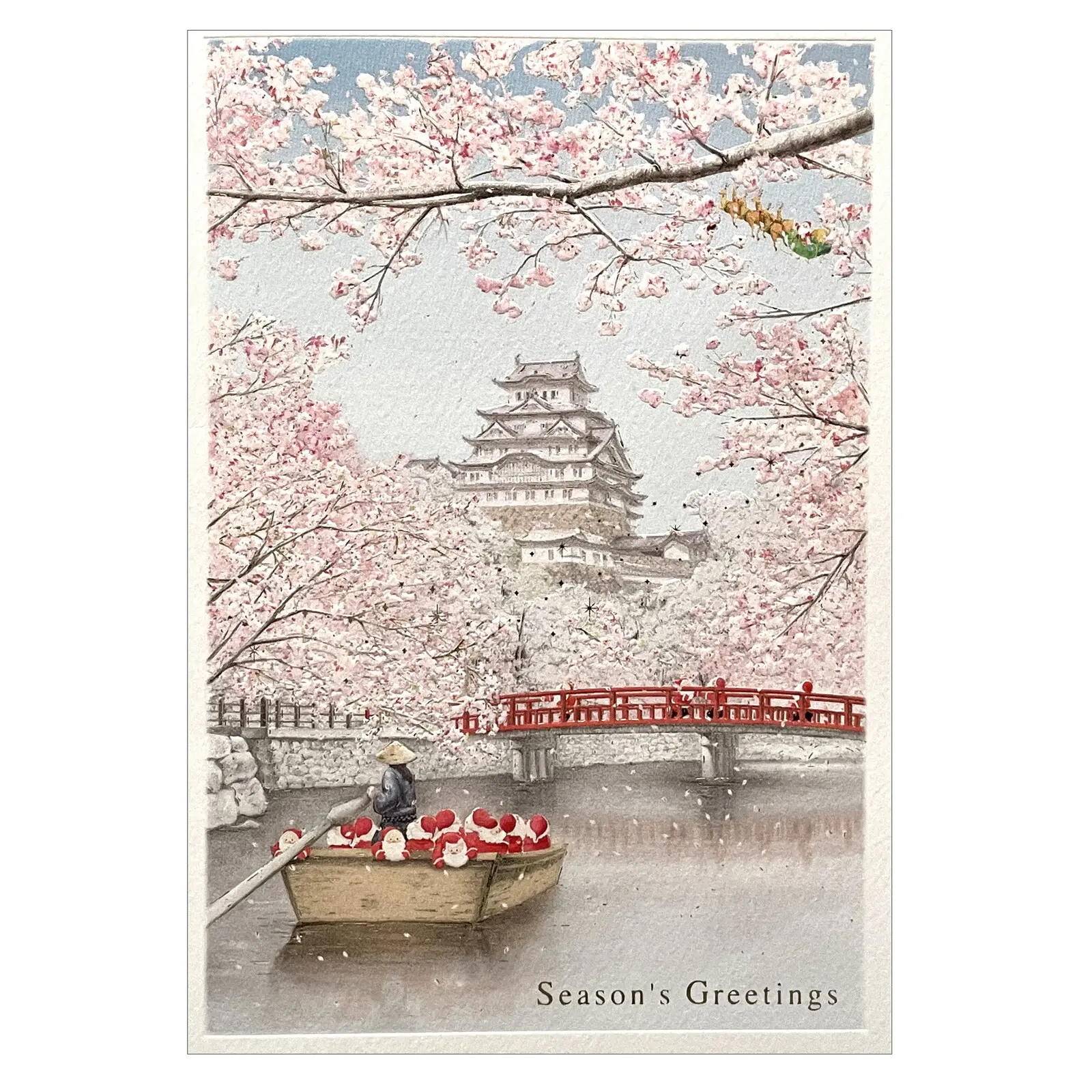 日本 Greeting Life 和風迷你聖誕卡/ 姬路城