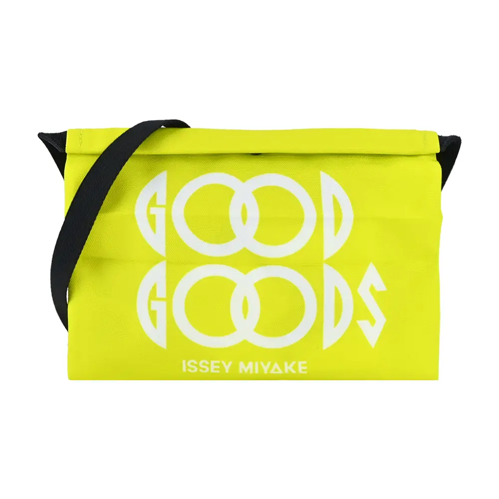 ISSEY MIYAKE 三宅一生 GG系列輕巧斜背包-粉紅/平行輸入/ 青檸黃
