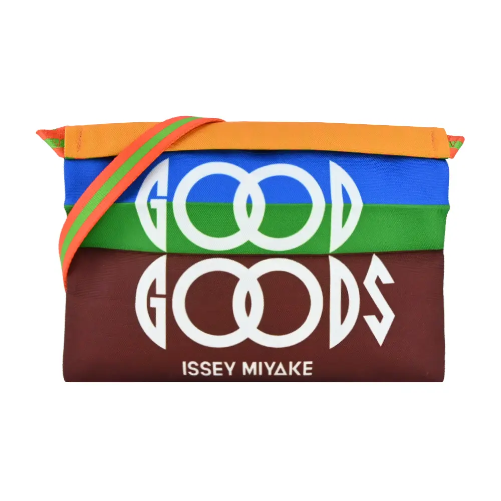 ISSEY MIYAKE 三宅一生 GG系列撞色輕巧斜背包(多色選)/平行輸入/ 棕
