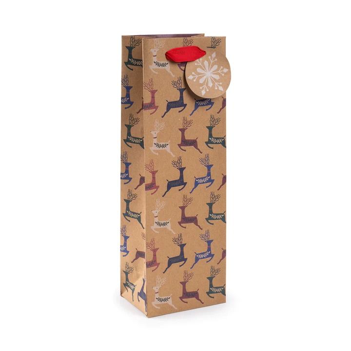 英國ART FILE 聖誕包裝提袋/ Kraft Reindeer/ Bottle