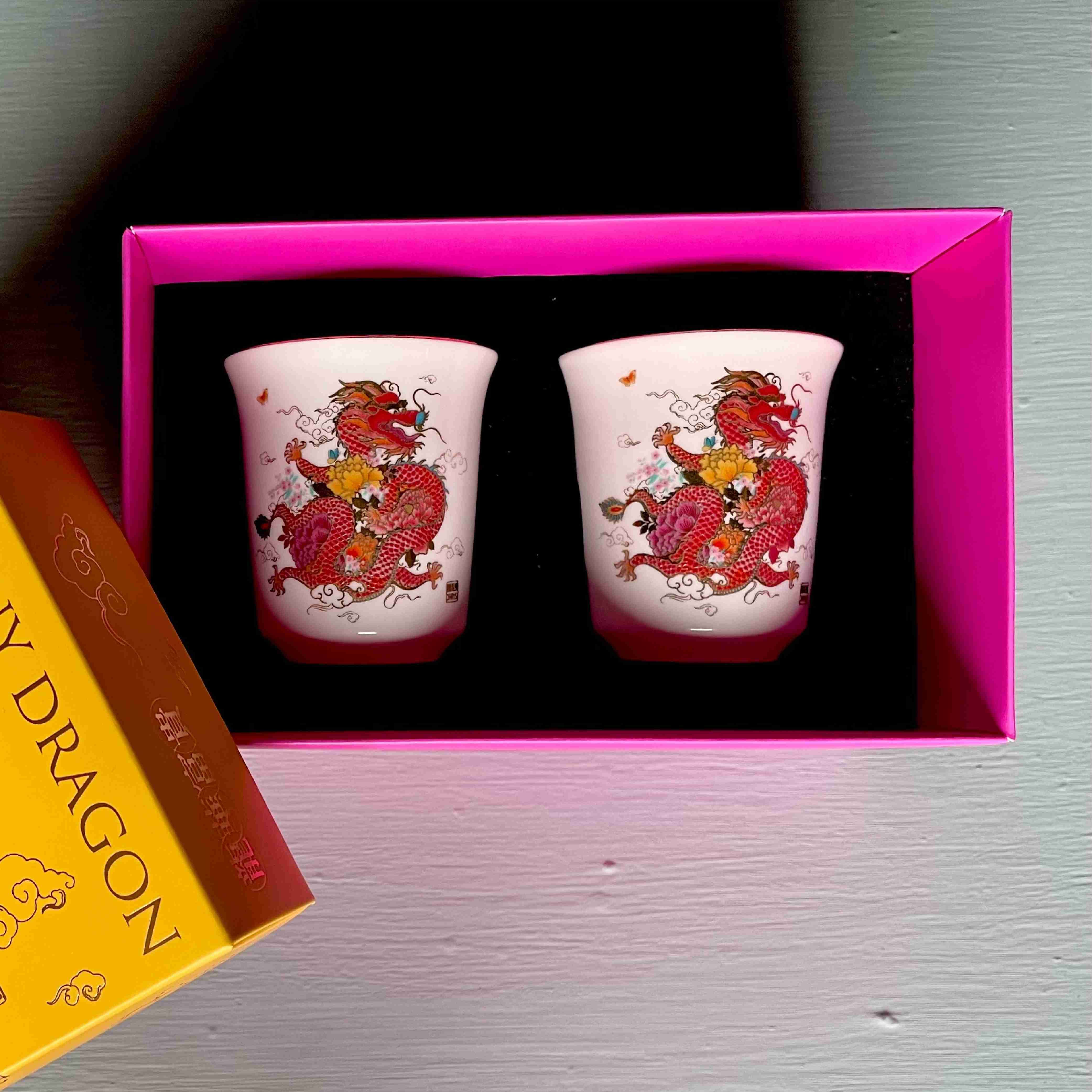 好禮相送✦龍華富貴藝術骨瓷雙杯組