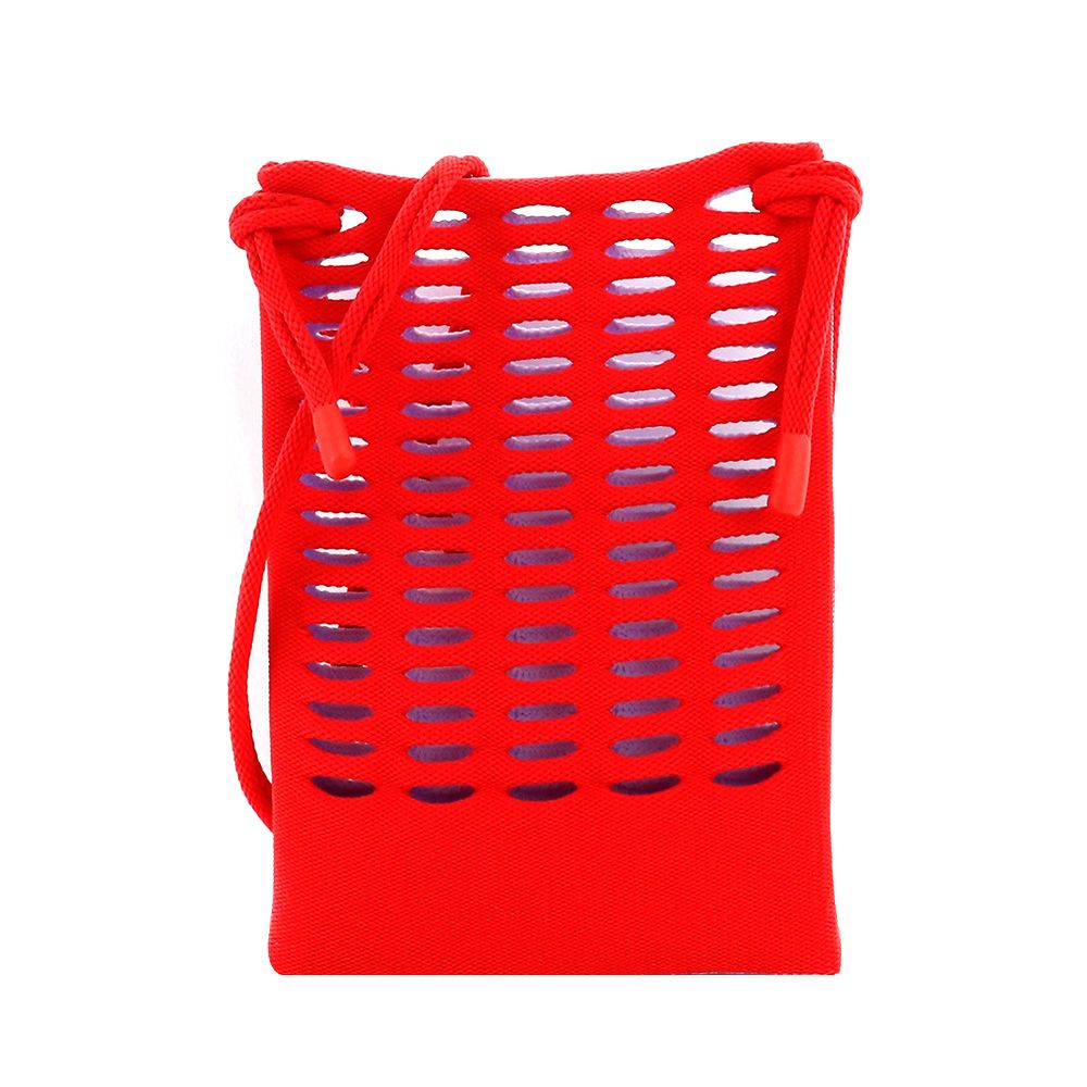 ISSEY MIYAKE 三宅一生 GG系列MOKKO for PLEATS PLEASE 雙面配色編織斜背包-紅×淺藍/平行輸入