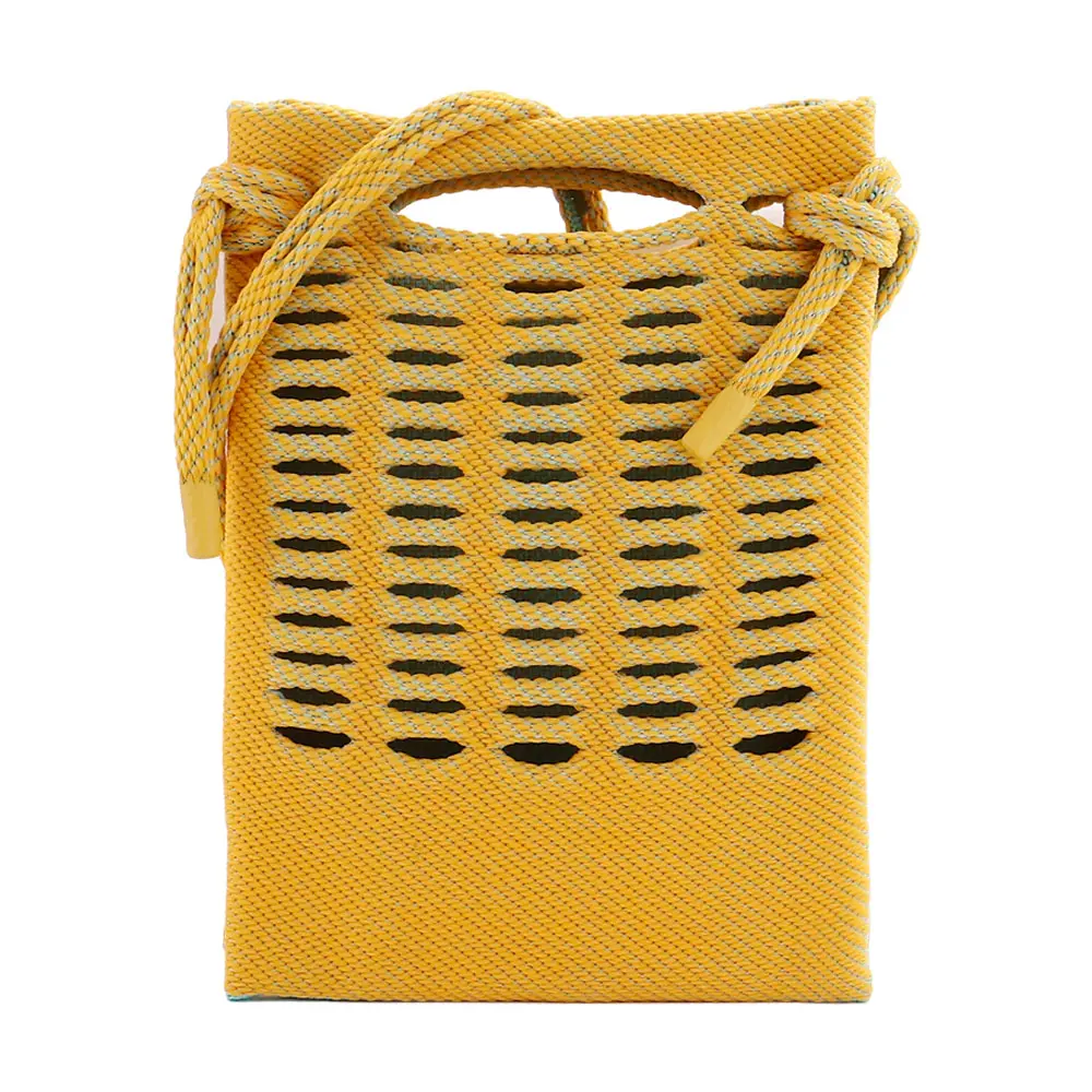 ISSEY MIYAKE 三宅一生 GG系列MOKKO MIX 雙色編織斜背包(多色選)/平行輸入/ 橙色×淺綠松石