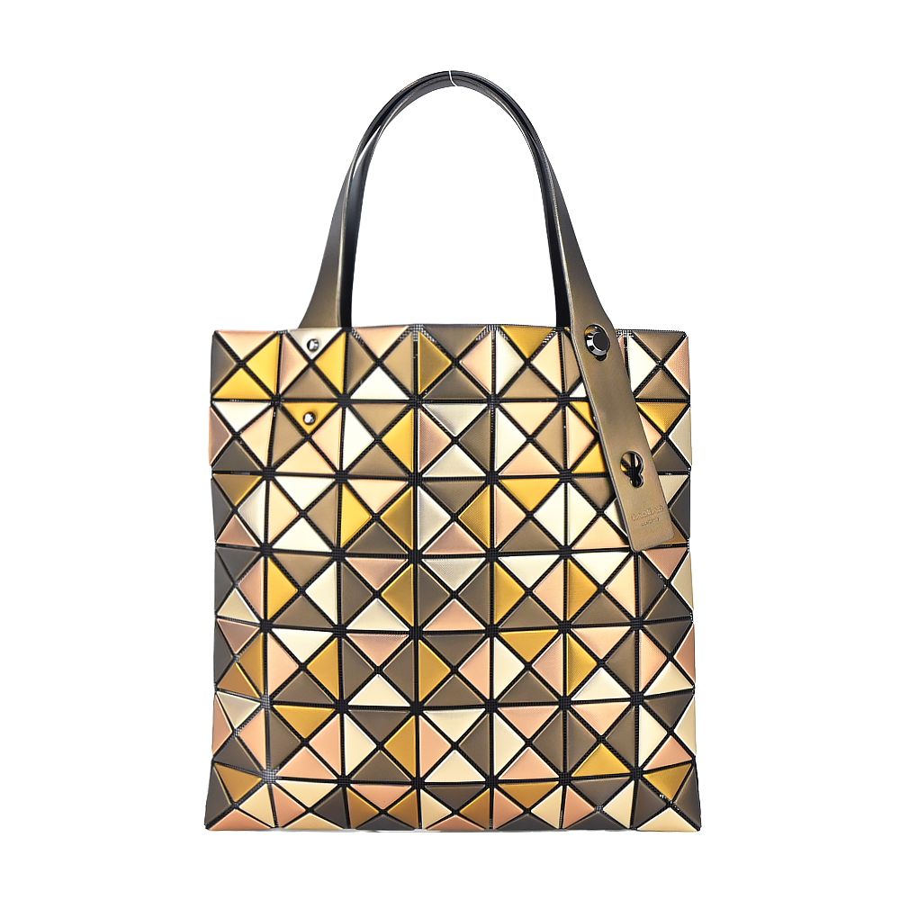 ISSEY MIYAKE 三宅一生 BAOBAO 7x7 鉑金壓紋光澤手提包(多色選)/平行輸入/ 金銅