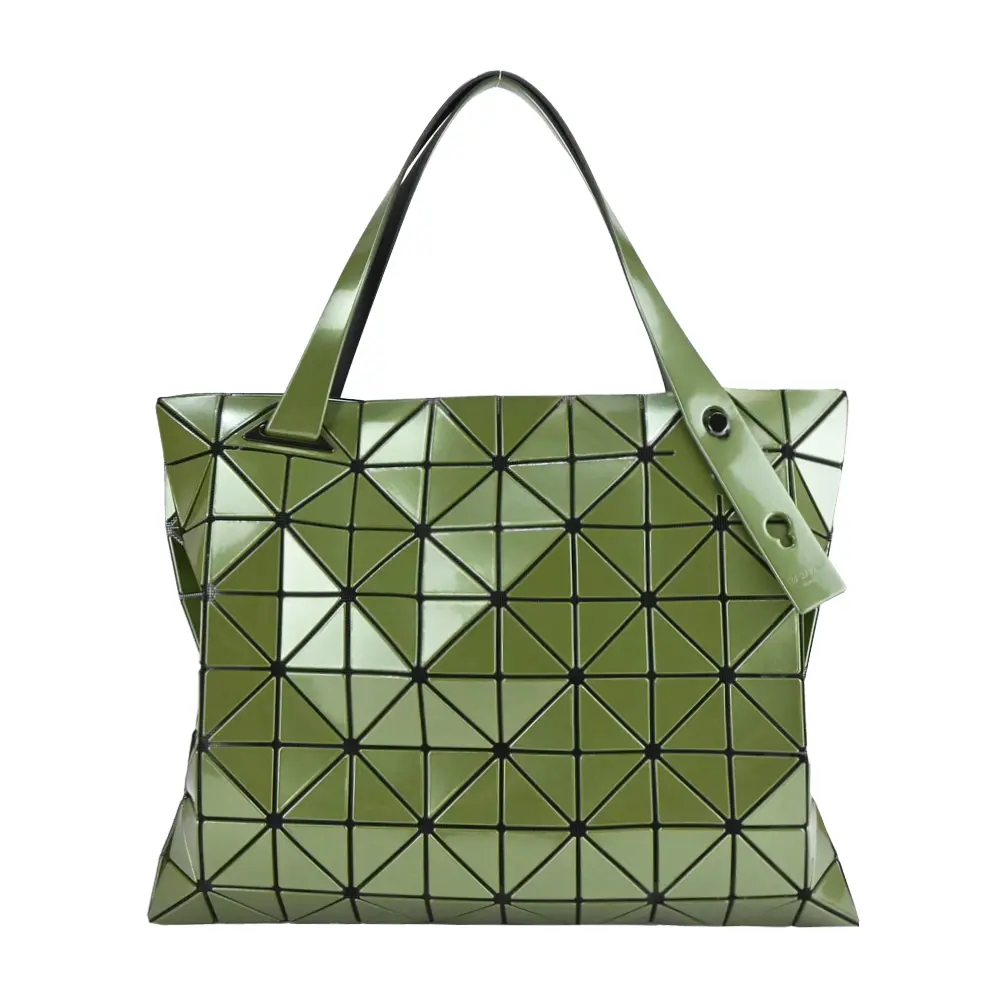 ISSEY MIYAKE 三宅一生 BOA BOA 8x10 CARTON拉鍊金屬光肩背包-綠/平行輸入