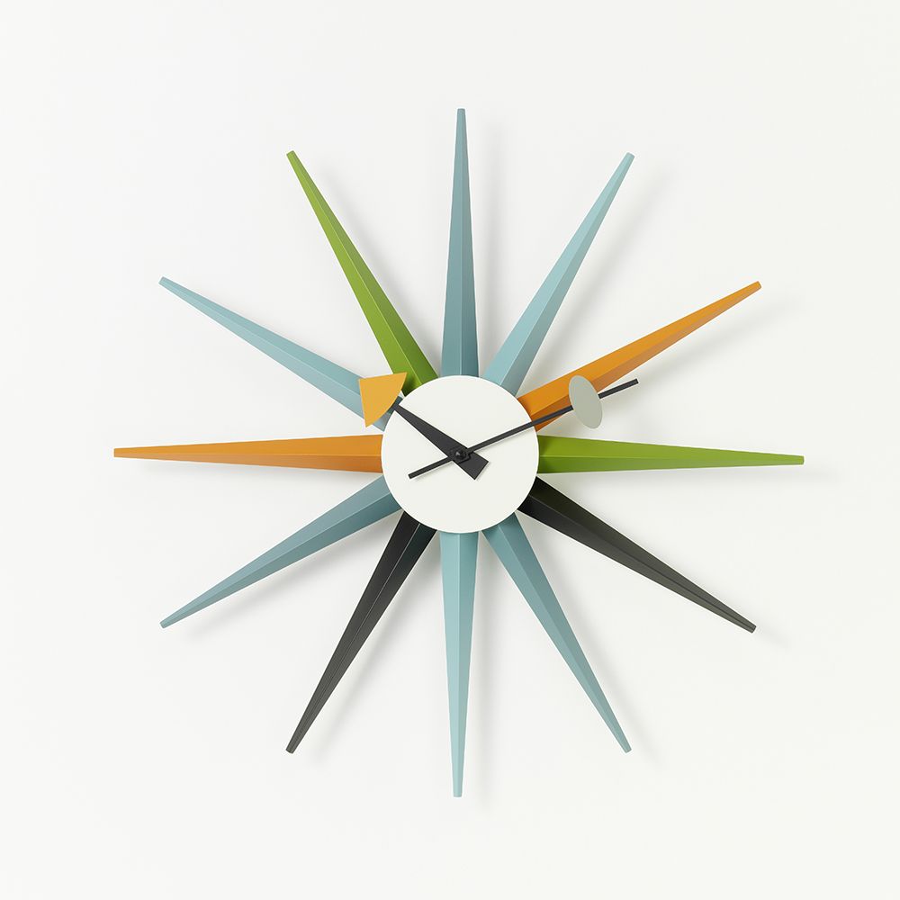 北歐櫥窗/Vitra Sunburst Clock 豔陽綻放掛鐘 (彩色)