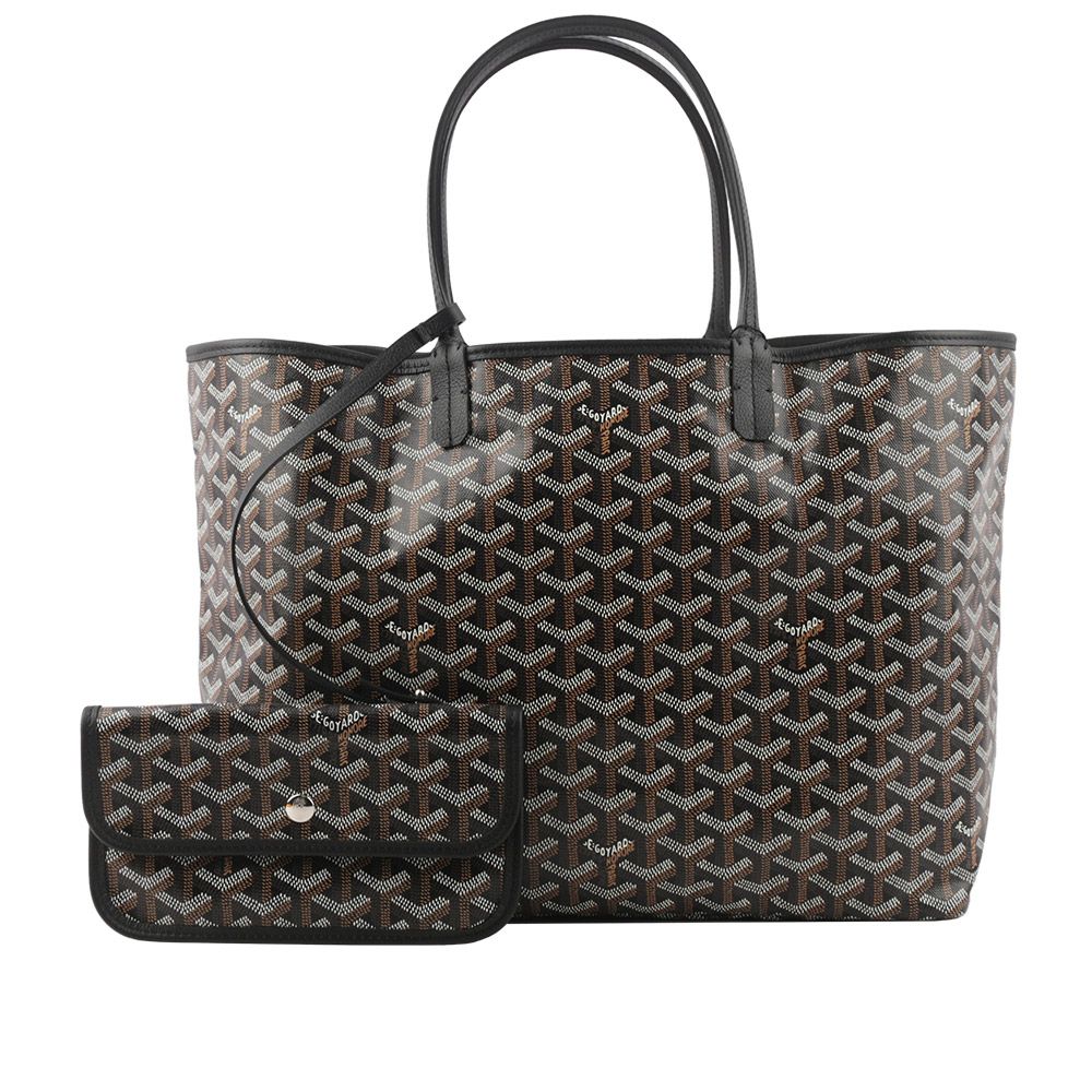 【GOYARD】Saint Louis PM 經典圖紋中型購物包(黑色)/平行輸入