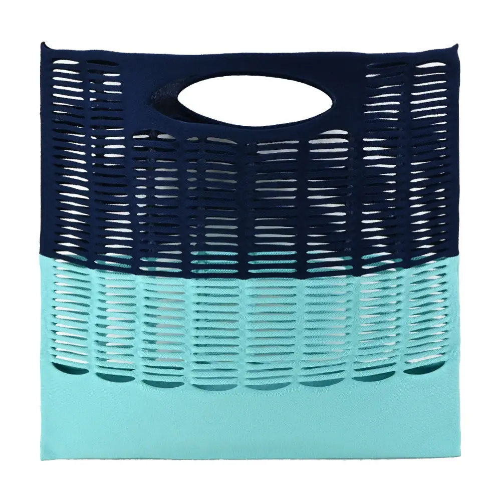 ISSEY MIYAKE 三宅一生  GG系列 MOKKO 撞色手提袋/多色選/平行輸入/ 藏青x淺綠松石