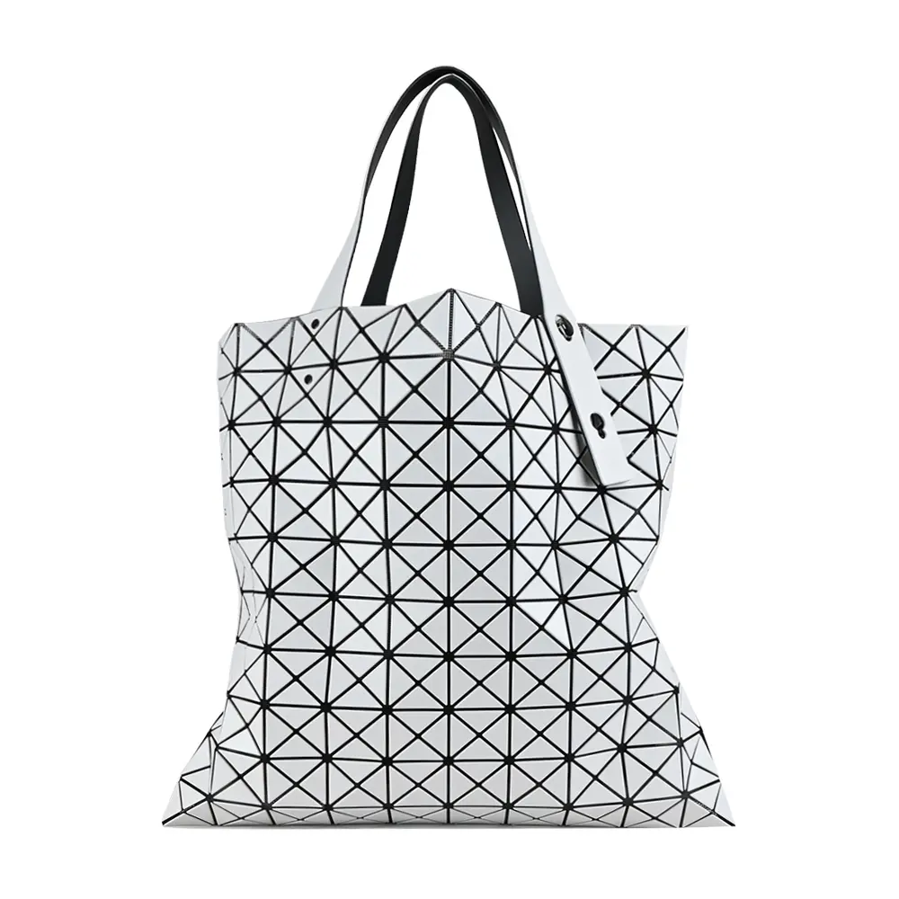 ISSEY MIYAKE 三宅一生 BAOBAO 10x10 PRISM 皮革霧感肩背包-淺灰/平行輸入