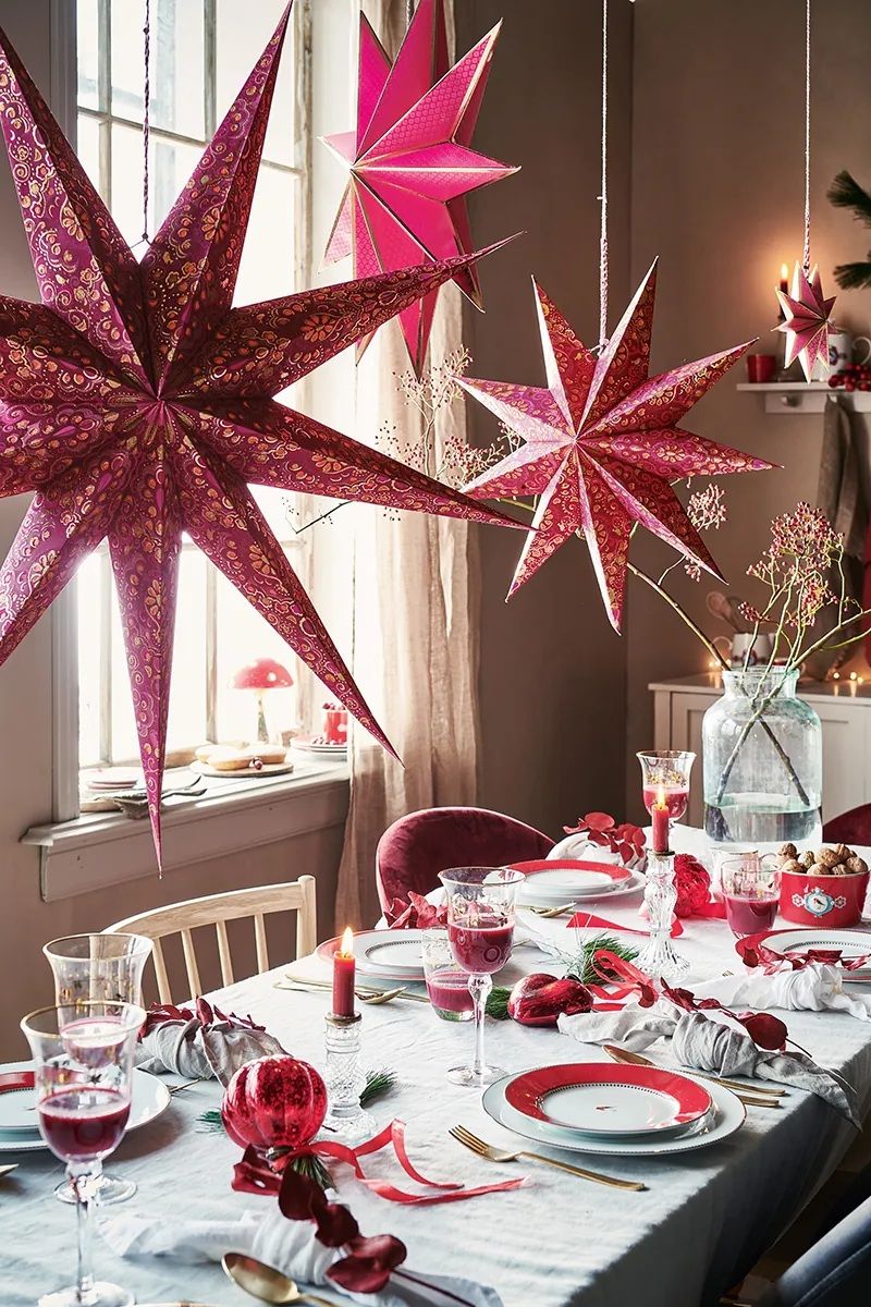 PIP STUDIO Winter Wonderland 紅紙星星花60cm