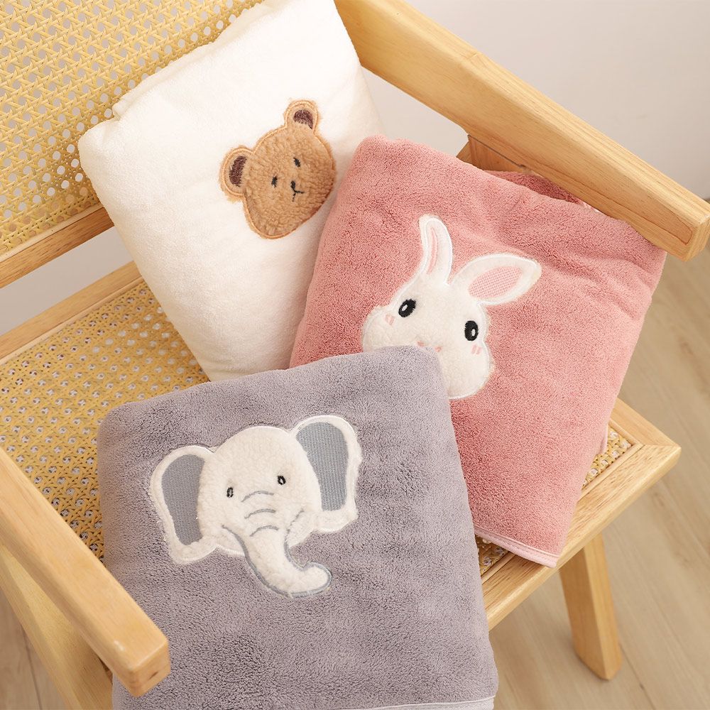 【星紅織品】珊瑚絨系列-日系小動物浴巾-兔兔款
