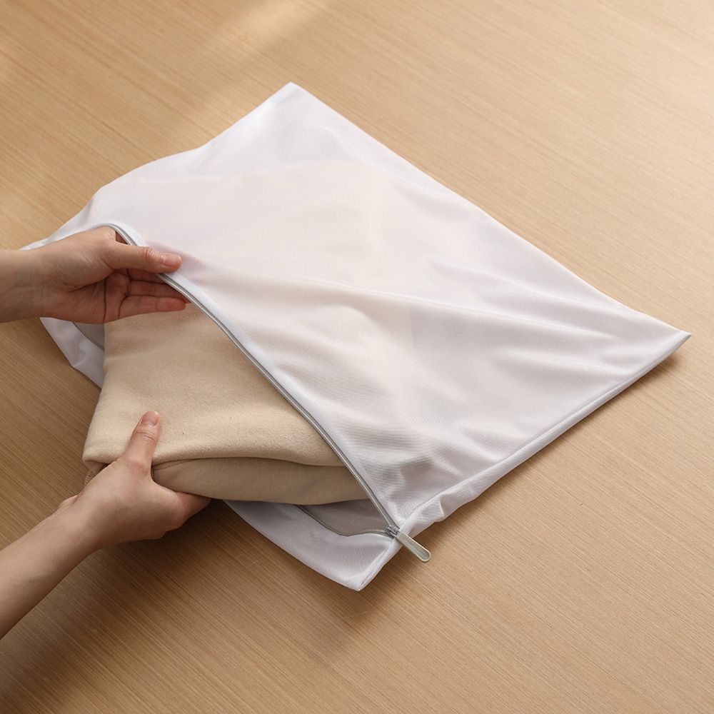 日本霜山 方型防纏繞衣物收納洗衣袋(白)-3入/ 粗網眼