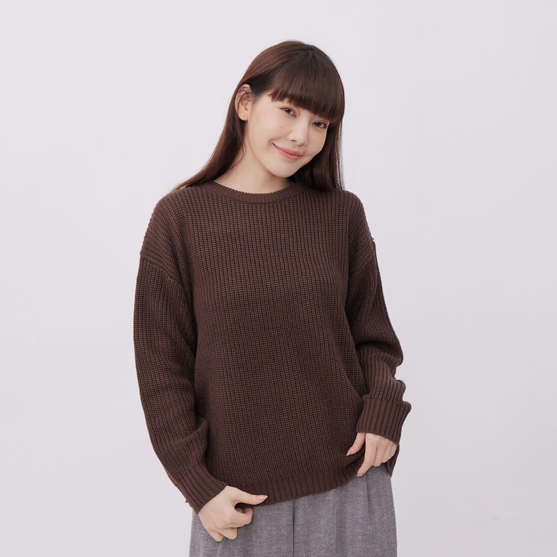 好我 so that's me Rebecca 圓領針織舒適毛衣 FREE SIZE/ 咖啡