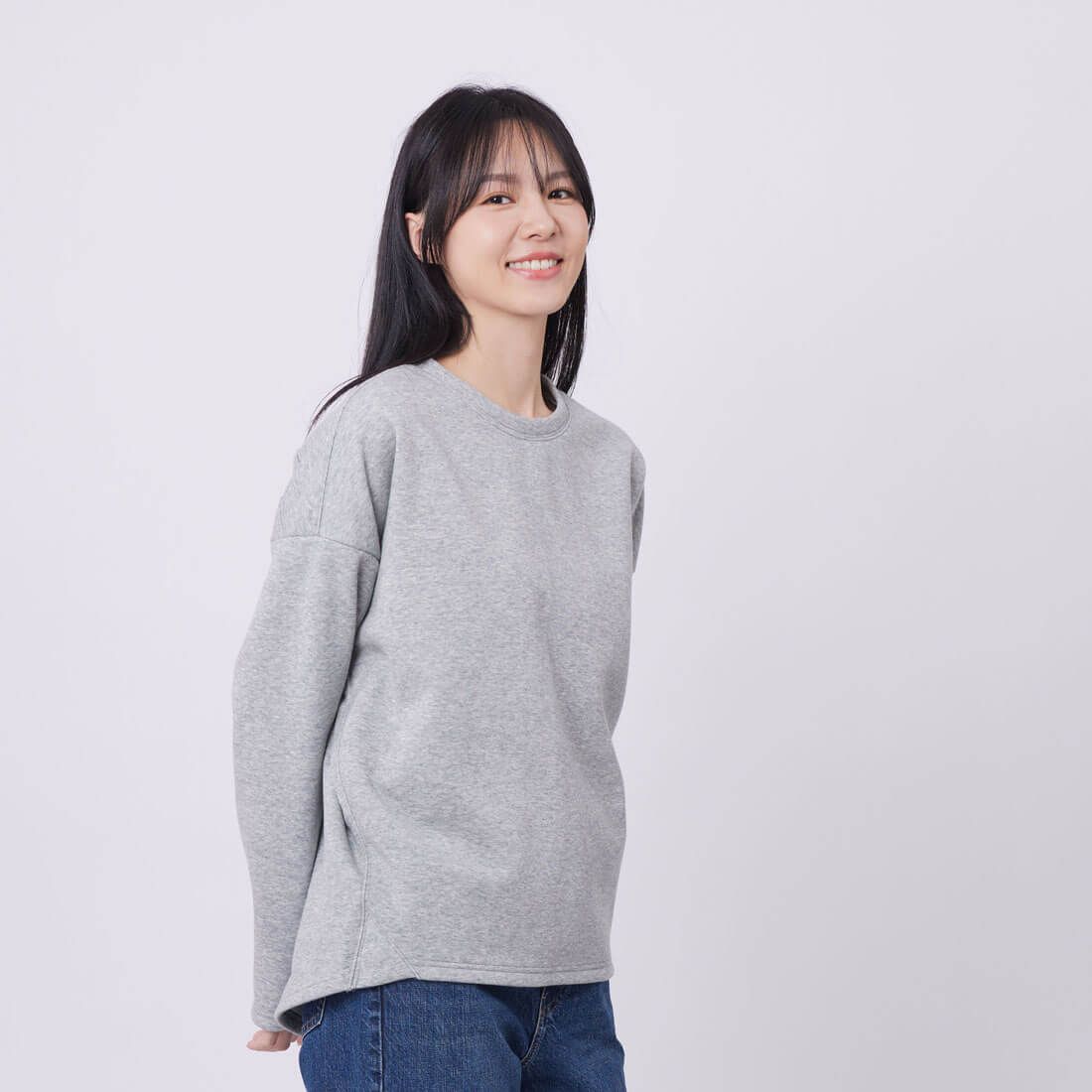 好我 so that's me  Ezy 短毛厚磅長袖上衣 FREE SIZE/ 淺灰