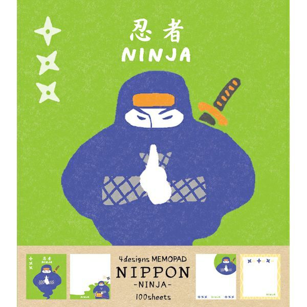 日本 Wa-Life Nippon 系列 四種設計款式便條紙組/ 忍者