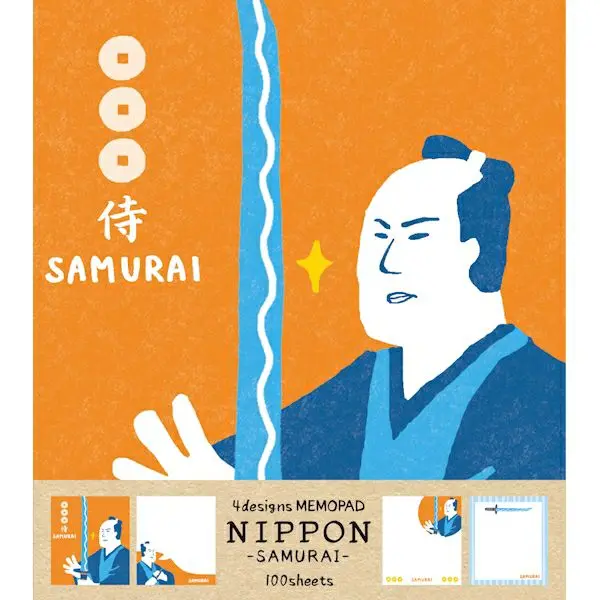 日本 Wa-Life Nippon 系列 四種設計款式便條紙組/ 武士