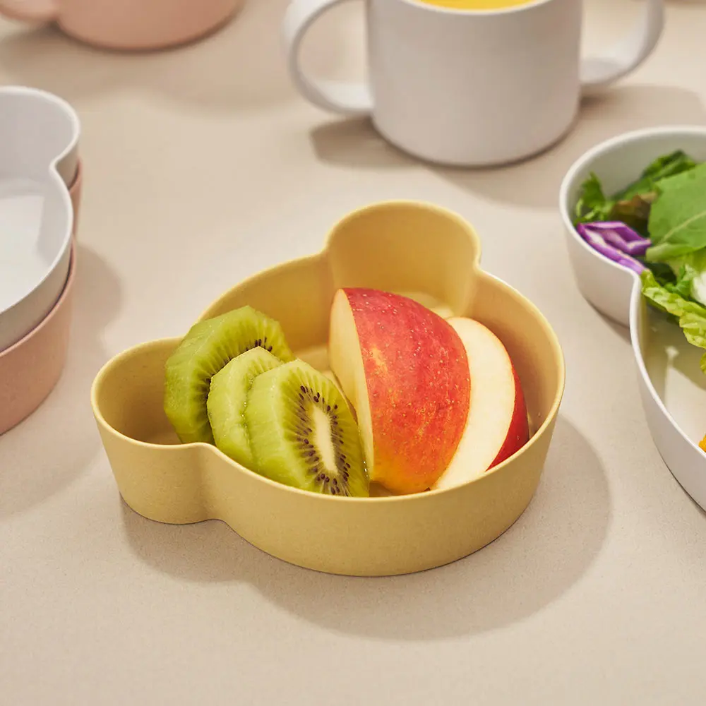 Tak BIO Kids Dish 抗菌小熊淺碗點心碗/ 黃