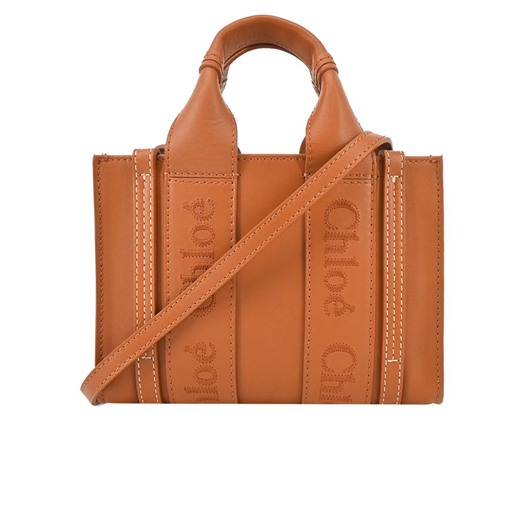 Chloe Woody tote bag 新款皮革迷你兩用托特包/平行輸入/ 棕色