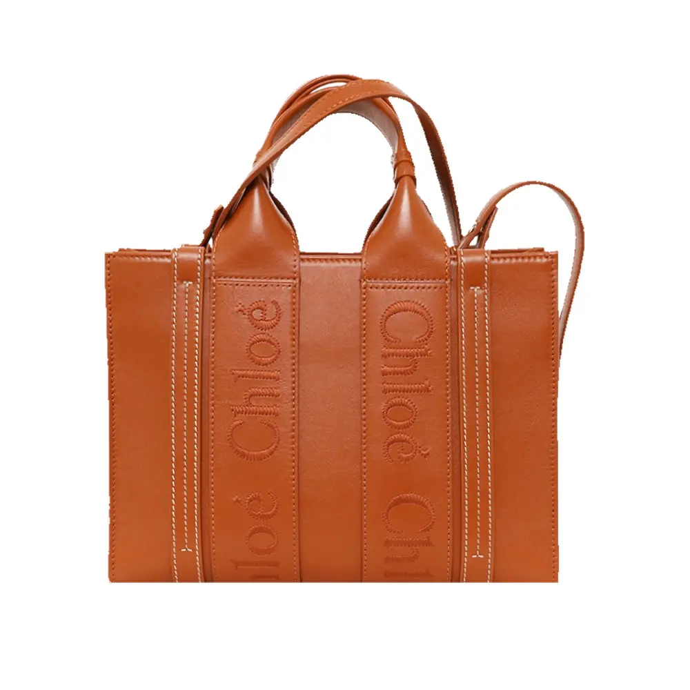 Chloe Woody tote bag 新款皮革小號兩用托特包/平行輸入/ 棕色