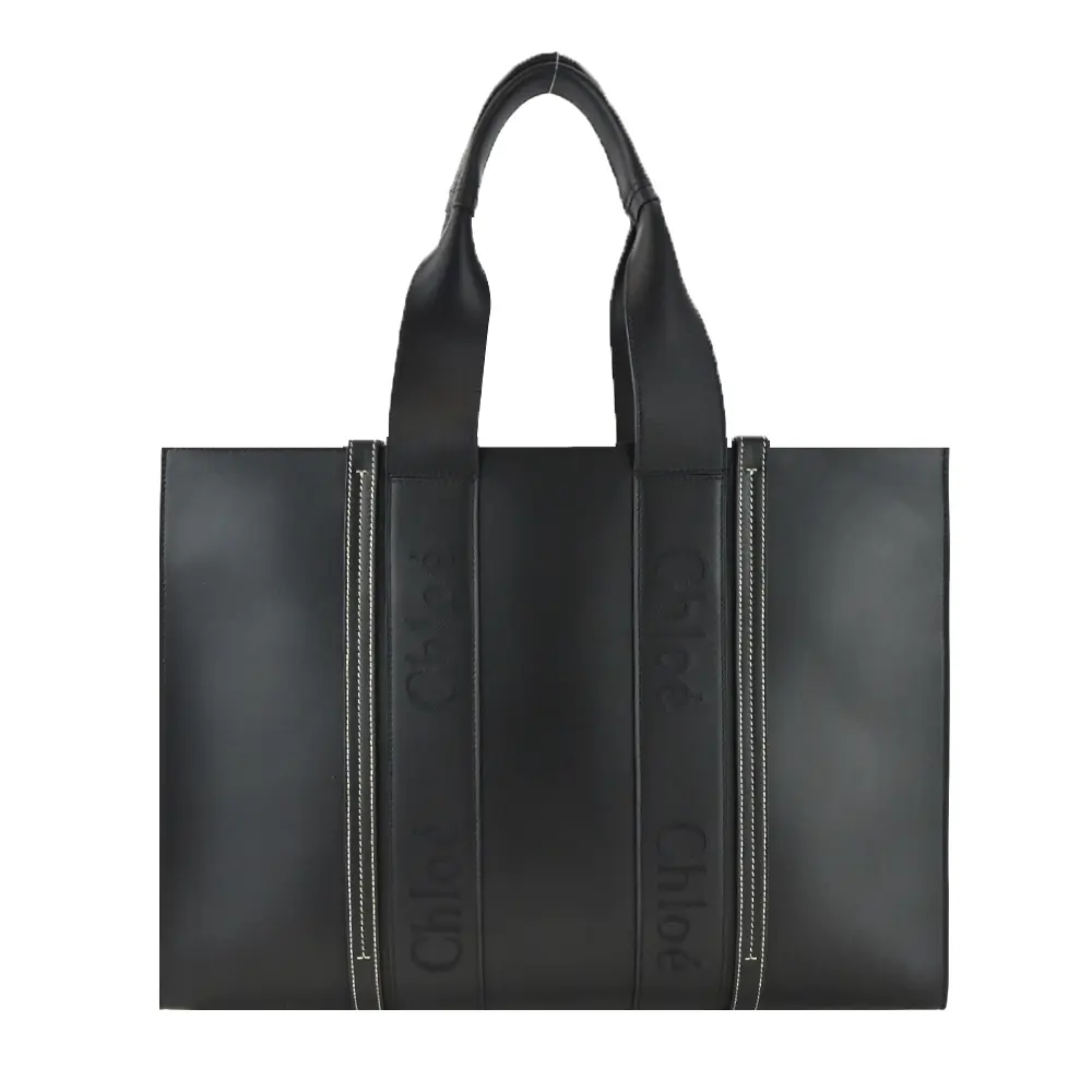 Chloe Woody tote bag 新款皮革大號托特包/平行輸入/黑色
