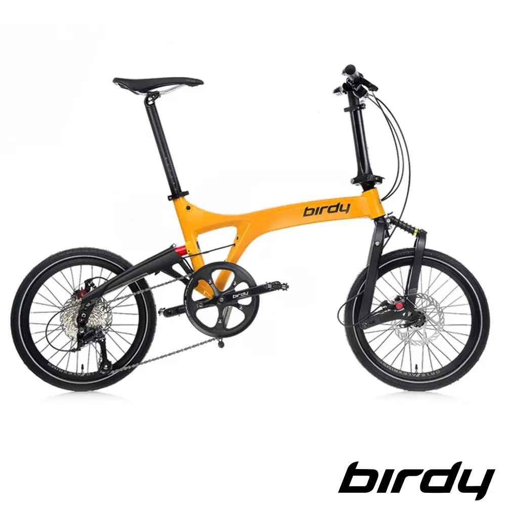 【birdy】New Birdy(III) Standard Disc 9SP 9速18吋碟煞前後避震折疊車/鳥車-大黃蜂(平光黑/黃)