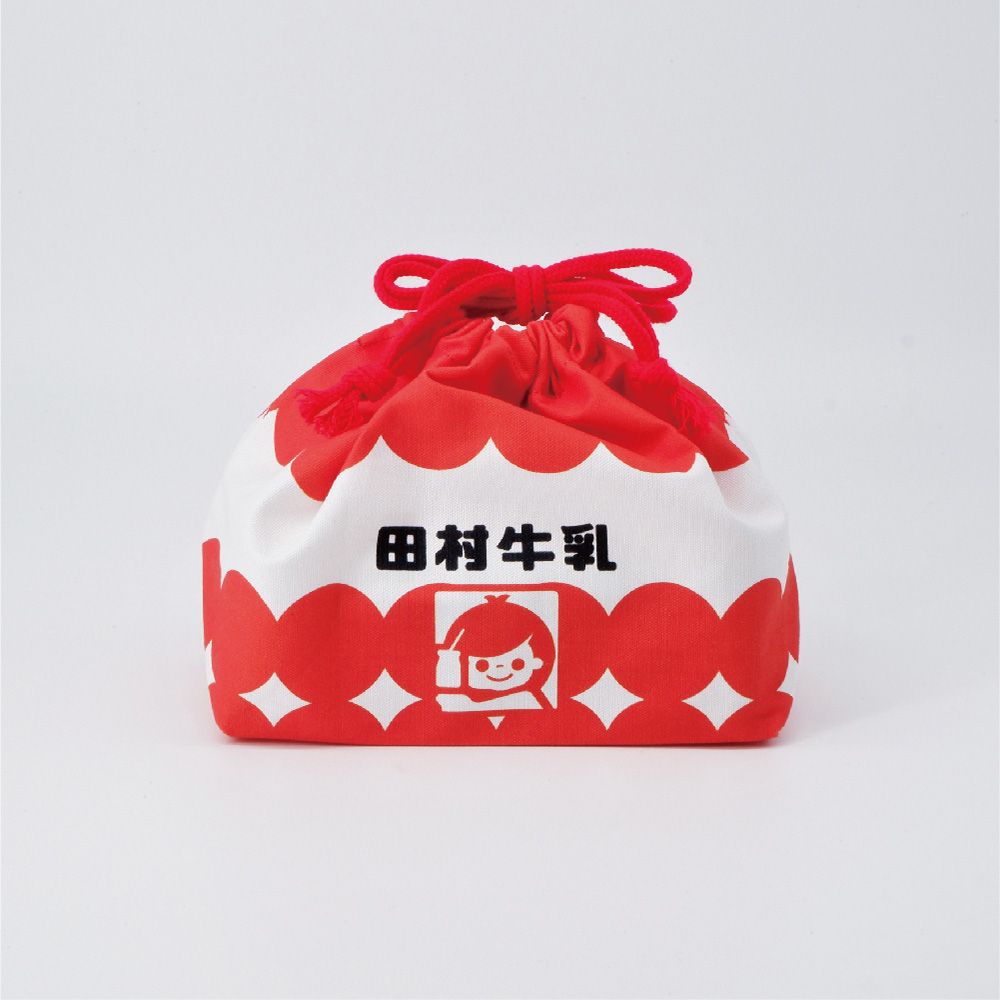rita no zakka昭和復古雜貨束口便當袋/ 田村牛乳