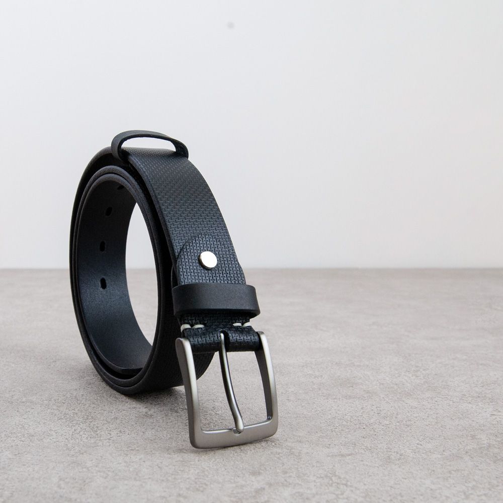 Be Two 皮帶 belt 真皮腰帶 壓紋 34mm/ 黑色壓紋L號【適用35吋至40吋】/ C款