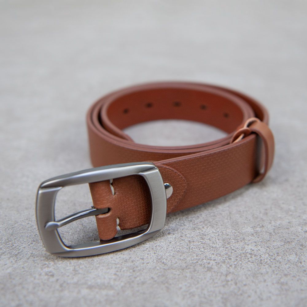 Be Two 皮帶 belt 真皮腰帶 壓紋 34mm/ 淺棕色壓紋L號【適用35吋至40吋】/ C款