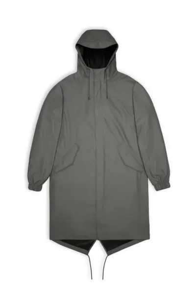 RAINS Fishtail Parka魚尾長版防水外套/ Grey灰色/ S/ AW23