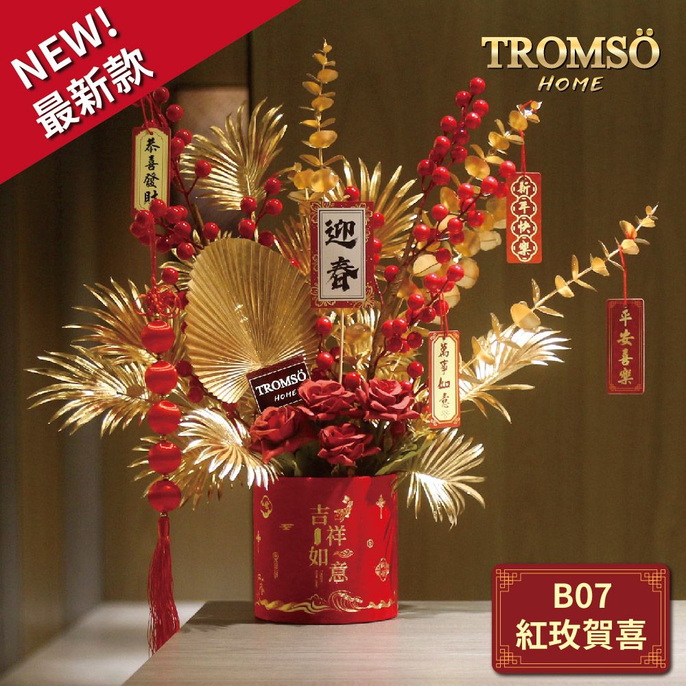 TROMSO金喜發財果新年花禮花籃B系列(小)/ B07紅玫賀喜