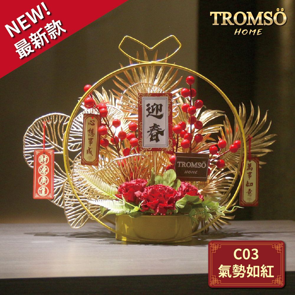 TROMSO金喜發財果新年花禮花籃C系列/ C03氣勢如紅